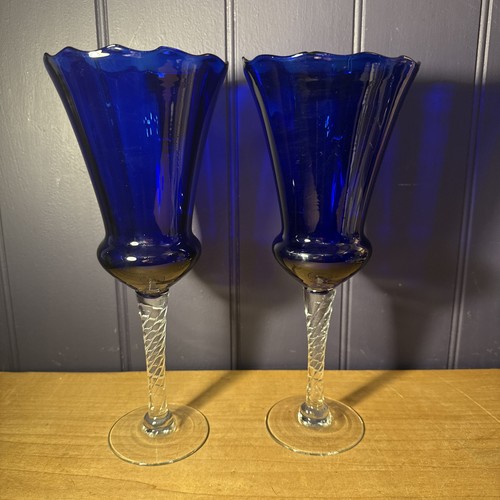 Vintage pair blue long - of, stem