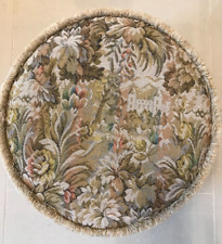 1970's VINTAGE MULTICOLOURED NEEDLECORD POUFFE SEAT FOOTSTOOL ROUND-RETRO