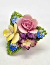 Coalport Vintage Fine Bone China Brooch in box.  