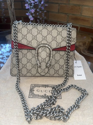 Gucci dionysus mini red suede - red,