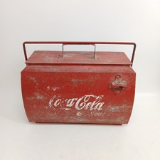 Coca Cola Advertising Red Metal Cool Box Vintage Large Food & Drink Cool Storage