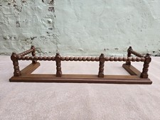 Antique Oak Wooden Bobbin Fire Fender Original Condition