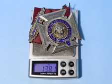1925 ENORMOUS Carl Hasselgren 3D Silver RAOB Masonic Jewel 138g a/f #SJ7