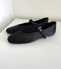 H&M BLACK SATIN EFFECT BALLET