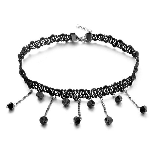 Pendant lace choker collar - pendant,