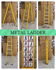 7 Step Ladder Portable Compact Folding Metal Non Slip LADDER Heavy Duty Steel