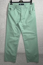Brax Carlos Mens Chino Style Pima Cotton Green Trousers With Elastane W34” L30”