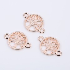 10pcs Rose gold tree of life