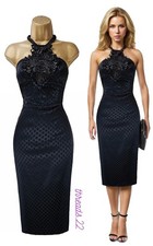 NEW Karen Millen Vintage UK14 US10 Jacquard Satin Brocade Midi Pencil Dress 