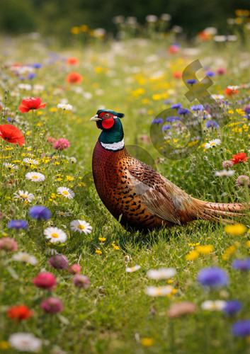 Pheasant metal sign retro - metal,