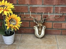 Lovely Brass Stag Head, wall art, animal head, stag head wall mounted deer(ref E