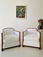 Pair of Large White Art Deco