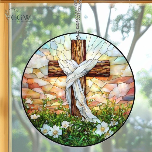 Christian cross stained glass - christian,