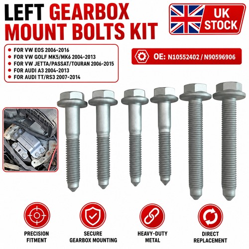 Left gearbox mount bolt set - gearbox,