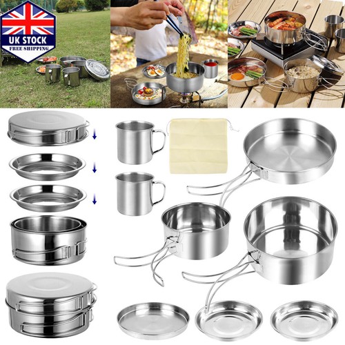 8pcs stainless steel compact - stainless,