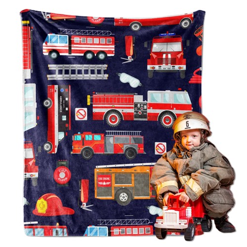 Fire truck blanket - fire, boys