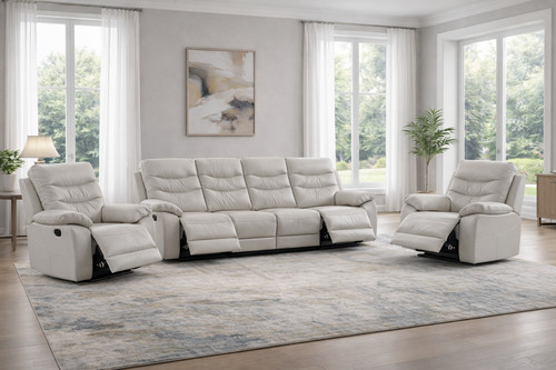 Grey italian leather seater - 4,