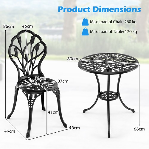 Chairs piece cast aluminum - chairs, 3-piece