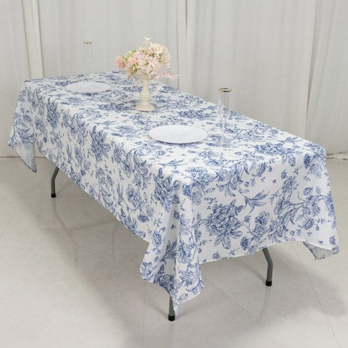 102 blue french toile - 60", 102"