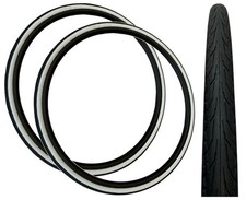 PAIR Baldys 700 x 28c WHITE WALL Road Bike Vintage Traditional Slick TYRES