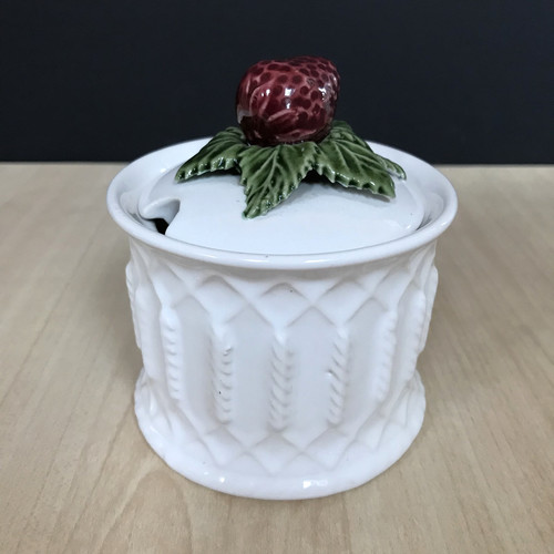 Strawberry jam preserve pot - jam,