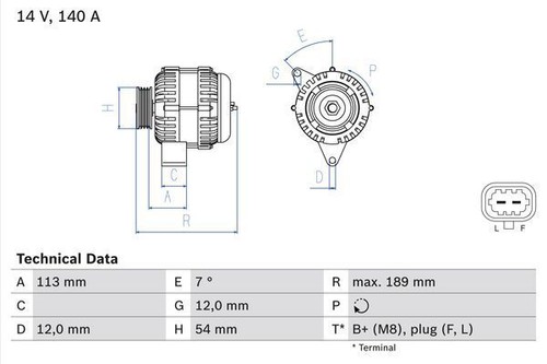 Bosch alternator for - for, vauxhall