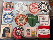 Vintage beer mats lager - beer,