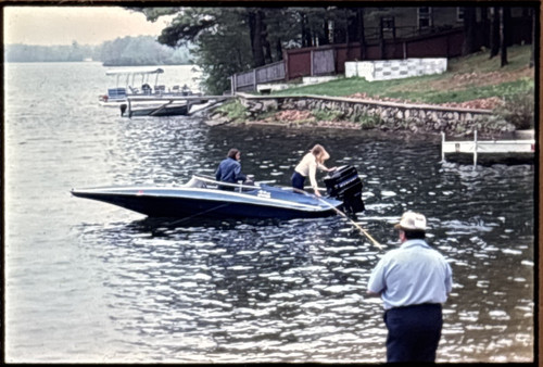 1979 lake scene speedboat - scene,