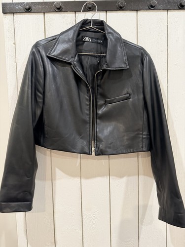 Zara cropped faux leather - zara,