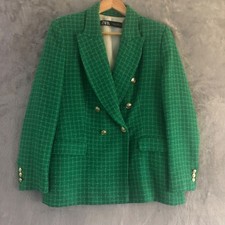 ZARA Green Blazer Jacket Size