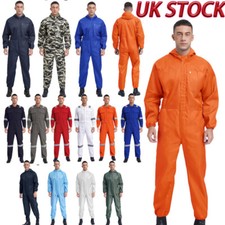 UK Men's Work Overalls Mechanic Uniform Workshop Auto Workwear Coverall Jumpsuit