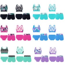 Girls 3Pcs Tankini Swimsuit