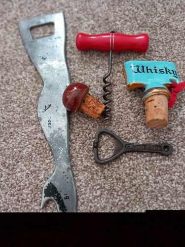 Vtg corkscrew and bottle - vtg,