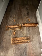 Rustic Homemade Set Of Wooden Shelves X 3 