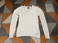 Jack Wills Cotton Cricket Jumper Mens Medium Ivory/White