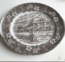 ROYAL TUDOR WARE , COACHING TAVERNS 1828 OVAL PLATE