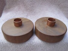 Nordic Inspired Copper & Wood Dinner Stacking Candle Holders Nice To Be Nice