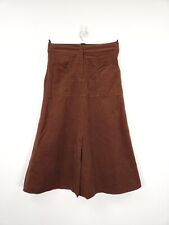 Toast Skirt Size 8 Brown Cotton Corduroy Front Slit A line Pockets Midi
