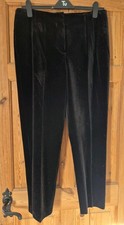 Ladies black velour trousers - velour,