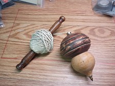 Old Antique Unique Wood Brass