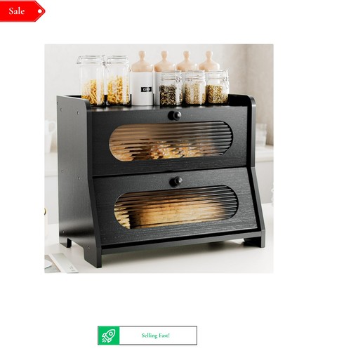 Large bamboo bread bin - large,