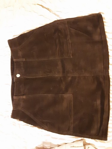 Dark brown corduroy skirt - dark,