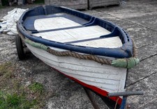 12ft clinker, wooden rowing boat, fishing boat, dinghy, tender,  with trailer.