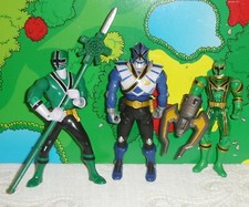 Power Ranger Figures x 3 ~ Retro 2005, 2011 & 2012 -6.5" & 5.5" Rangers V. Good