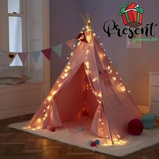 Linen Canvas Kids Teepee Tent Children Wigwam Indoor Outdoor Play House XmasGift