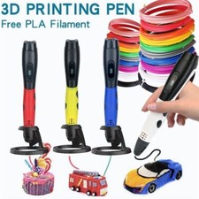 3D Printing Pen Set Doodle Printer Drawing 12 Colours PLA Filament Gift For Kids