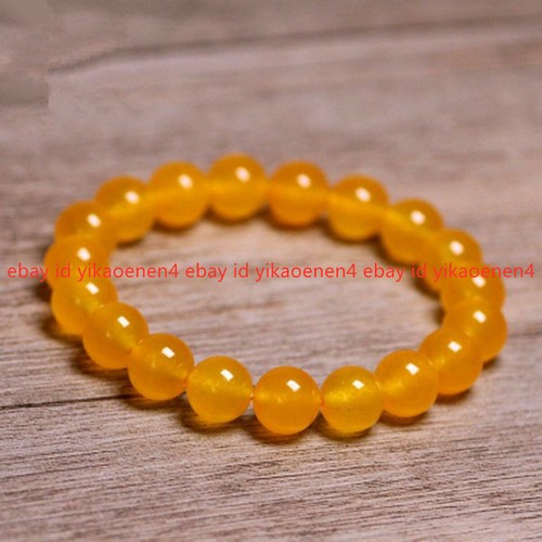 Genuine 8mm round yellow - round, jade