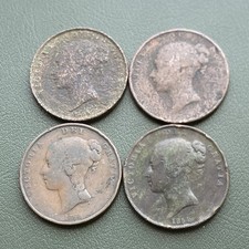 4x Victoria Young Head Copper