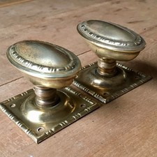 x1 Pair Brass Door Knobs Pulls