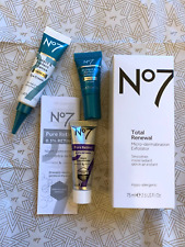No7 Bundle -Total Renewal Exfoliator, Eye Cream, Pure Retinol Night Cream, Serum